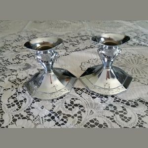 LB Silver Plated Candle Holders